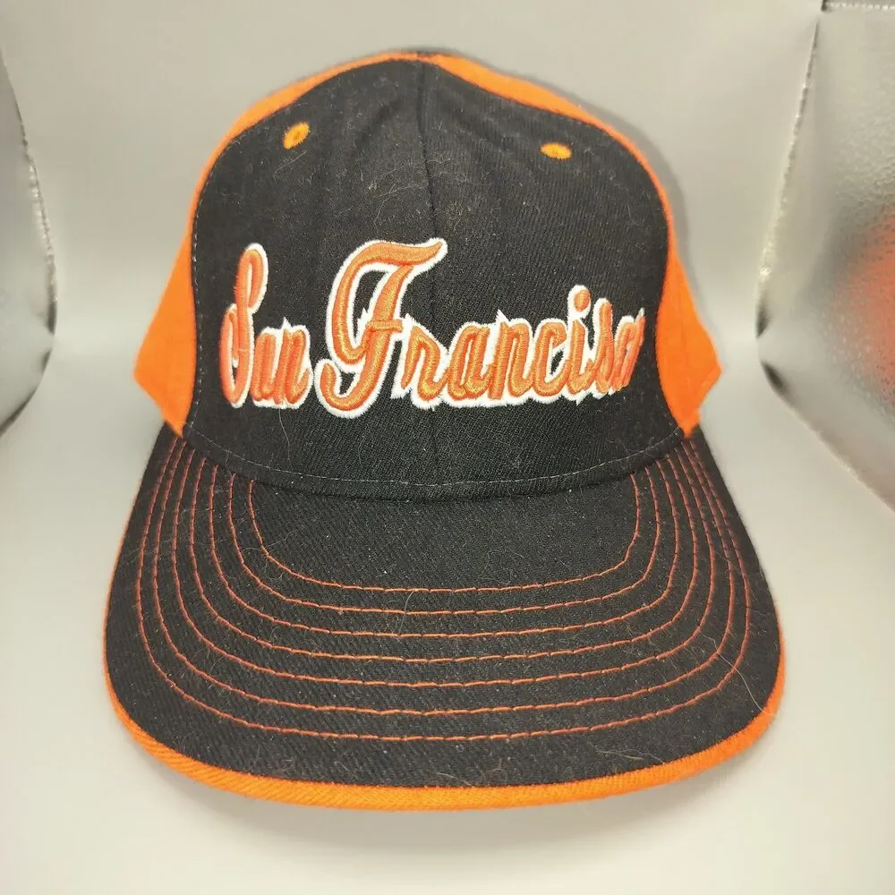 San Francisco Giants Playoff Collection Baseball Cap Hat Size 7 3/8 Black Orange